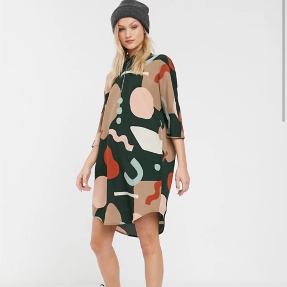 Monki Molly shirt dress in multi
